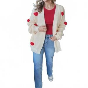 NEW SWEET GENERIS heart on my sleeve cardigan in multi